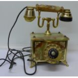 An onyx and gilt brass telephone