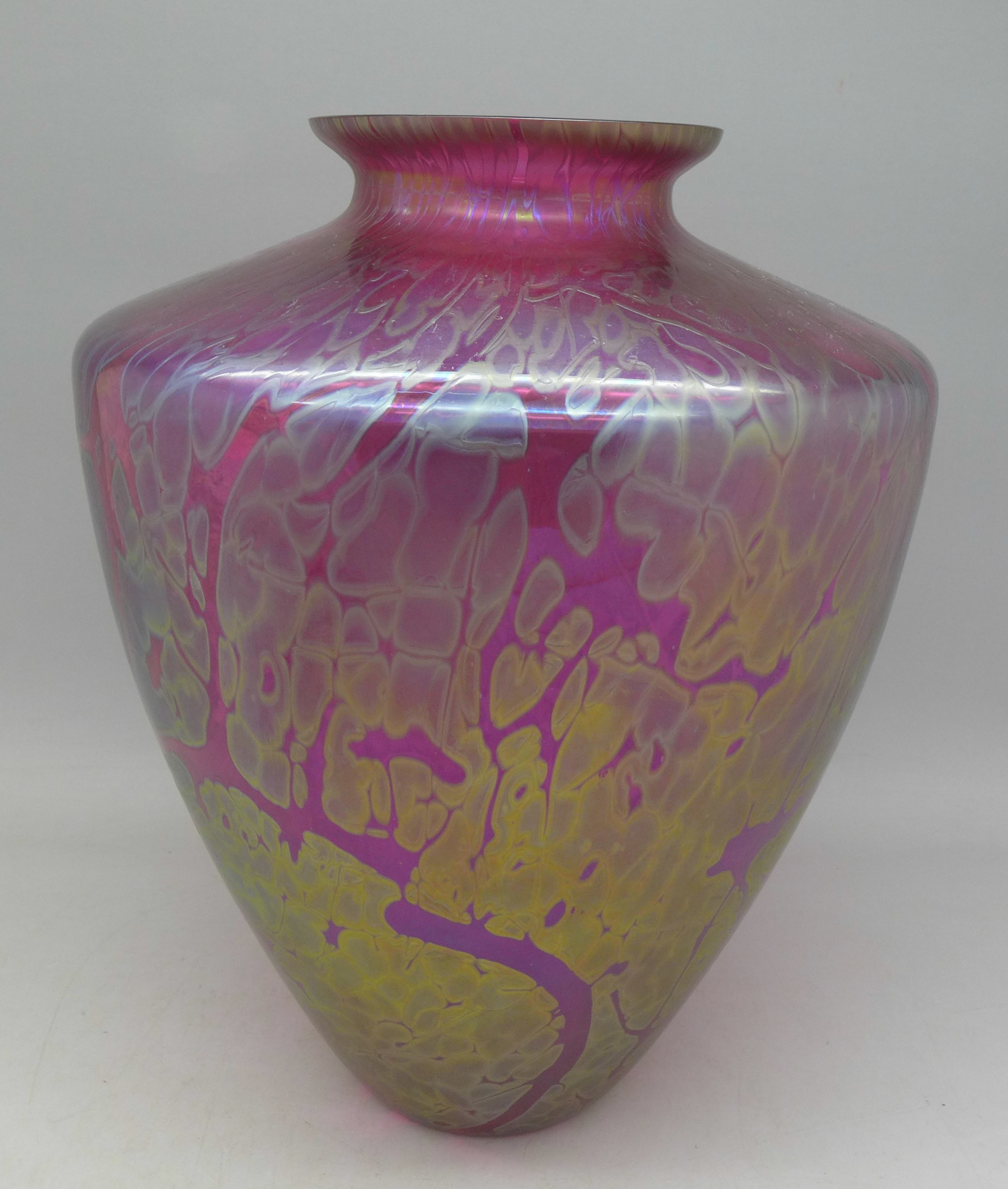 A glass Royal Brierley Studio vase,