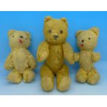 Three small jointed Teddy bears