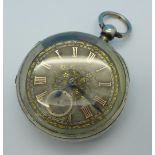 A silver cased pocket watch with silver dial, Chester 1899, W.