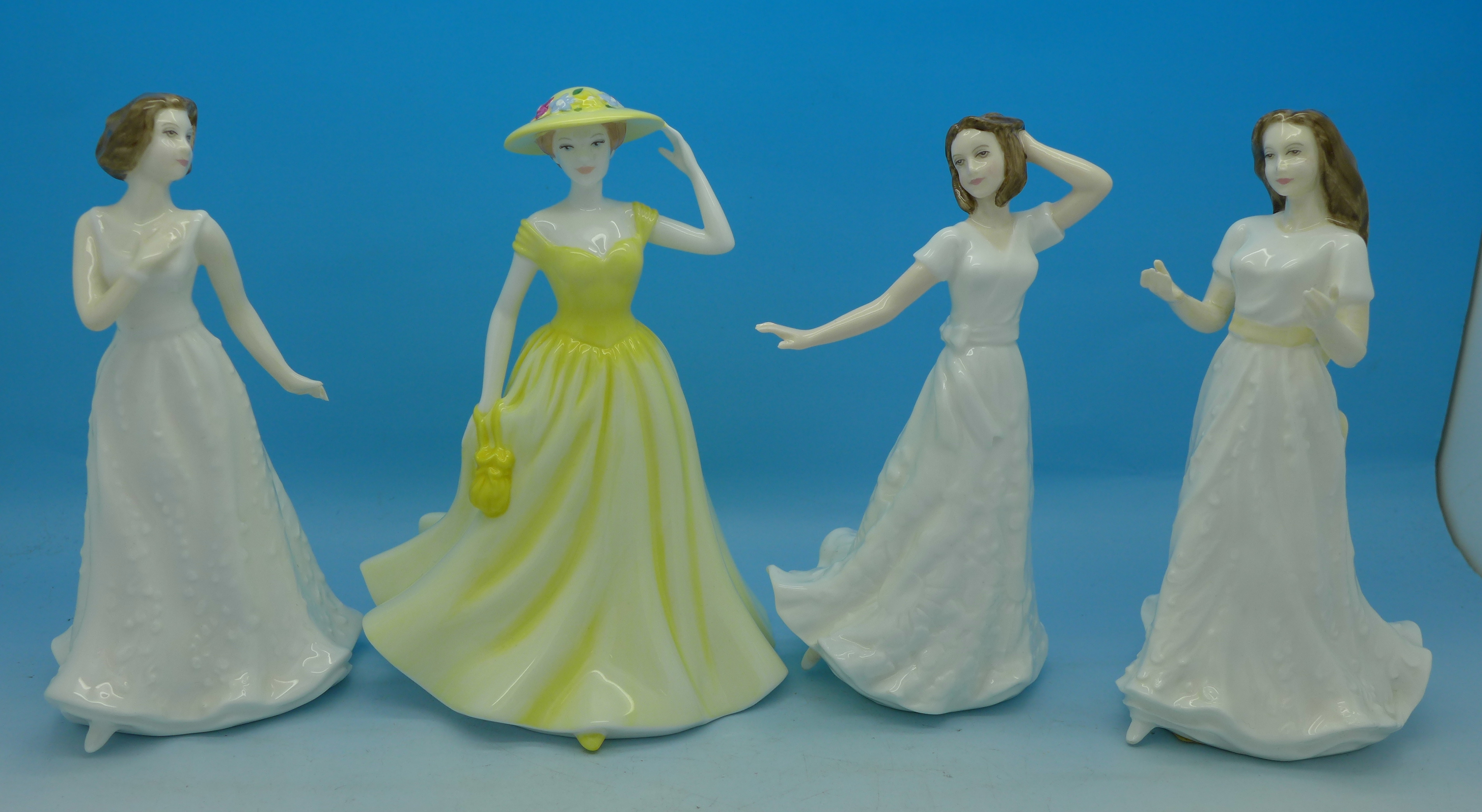 Four Royal Doulton Collectors Club figures, Springtime, Cherished,