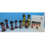 Eight Robertson's jazz band figures and a sticker sheet,
