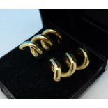 A pair of 9ct gold earrings, 2.