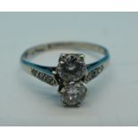 A platinum and diamond ring, approximately 0.90 carat diamond weight, 2.