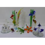 A collection of twenty-five glass animals,