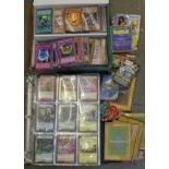 Yu-Gi-Oh! collectors cards and an album of collectors cards
