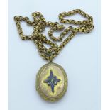 A Victorian rolled gold locket and chain