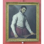 Manner of Giovanni Battista Moroni, The Tailor, oil on board,