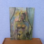 Roover Firman (French), female nude, oil on board,