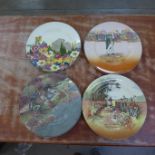 Four Royal Doulton Series ware 10" plates, Country Garden, Maori women,
