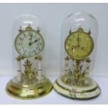 Two anniversary clocks,