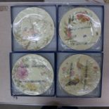 Royal Worcester wall plates depicting the Four Seasons,