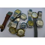 Ten gentleman's wristwatches