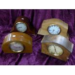 Four mantel clocks with 8-days movements