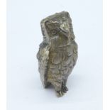 A 925 cast silver owl miniature