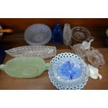 A collection of Victorian and later glass, Sowerby, Davidson, etc.
