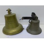 Two brass bells,