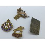 Two equestrian badges including Supporter British Olympic Team by Fattorini,