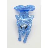 An Art Deco style lucite fox brooch