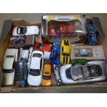 A collection of model vehicles including two early Dinky