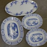 Three meat plates marked Old Chelsea (2+1),