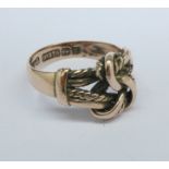 A Victorian 9ct gold knot ring, Birmingham 1897, 3.