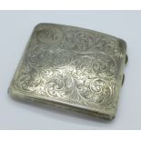 A silver cigarette case,