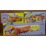 Three Corgi Chipperfield's Circus vehicles, 97888, 97022 and 07202,