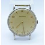 A Jaeger-LeCoultre stainless steel wristwatch head, case back numbered 416642,