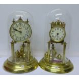 Two anniversary clocks,