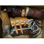 A collection of prosthetic hands, etc.
