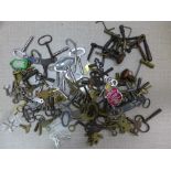 A collection of clock keys,