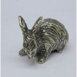 A 925 cast silver rabbit miniature