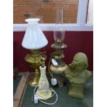 An oil lamp,