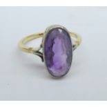 An 18ct gold and amethyst ring, 2.