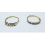 Two 9ct gold rings, 3.