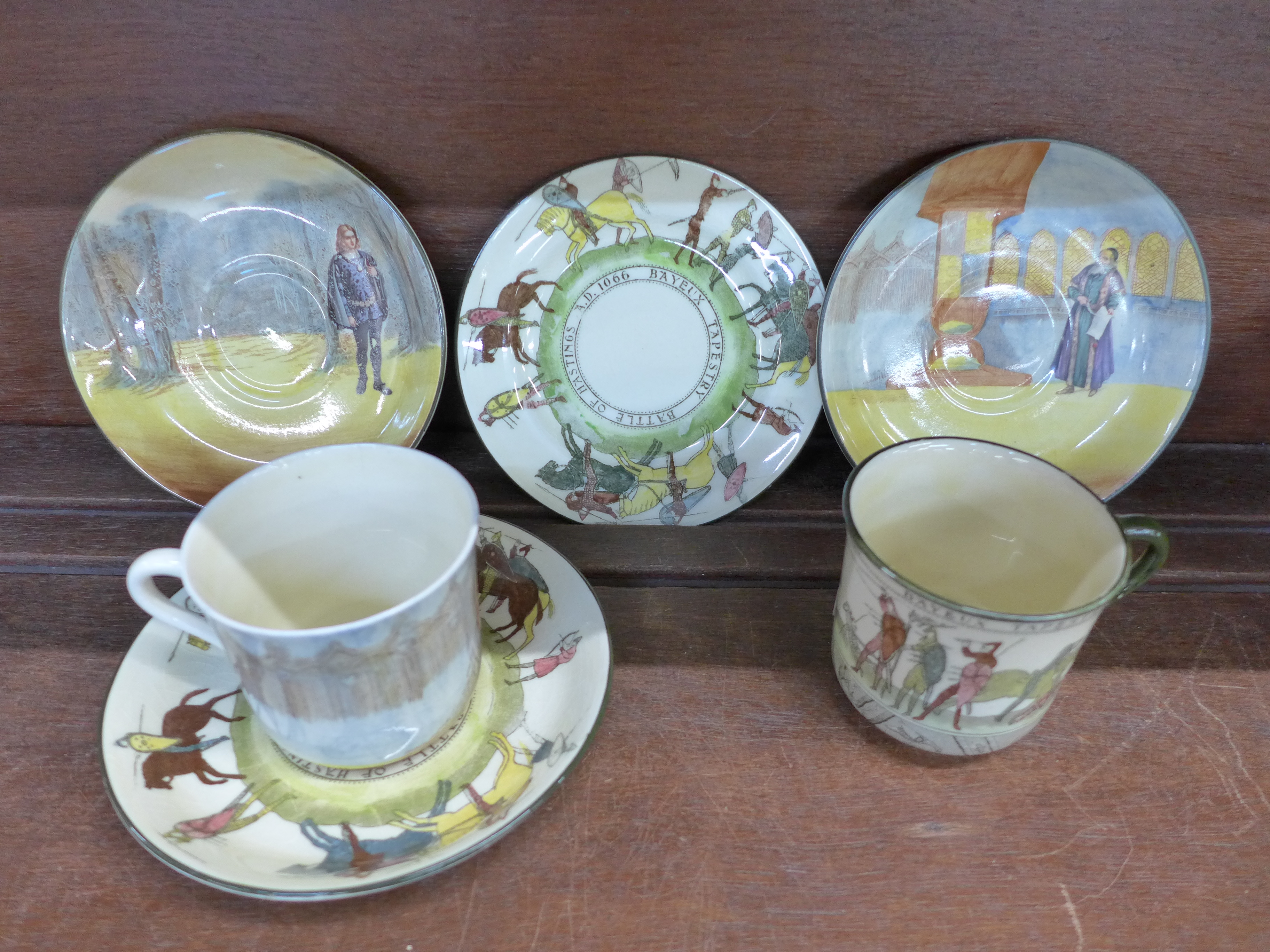 A Royal Doulton Series Ware Battle of Hastings trio, D2873,