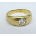 A gentleman's 18ct gold and diamond ring, 8.7g, approximately 0.