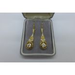 A pair of silver gilt drop earrings