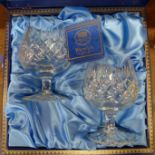 Thomas Webb, pair of crystal brandy glasses,