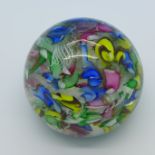 A glass paperweight