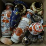 Oriental vases, figures and cloisonne, etc.