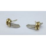 A pair of 9ct gold earrings, 2.