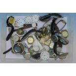 Wristwatches, parts, cases, etc.