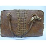 A snakeskin bag