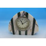 A marble cased Art Deco mantel clock, height 10.