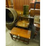 An oak barleytwist side table,