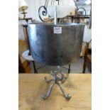 A French wrought iron and steel table lamp