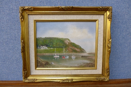 George Horne, River Axe, Seaton, Devon, oil on panel,