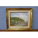 George Horne, River Axe, Seaton, Devon, oil on panel,